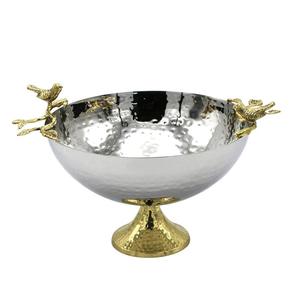 Precio directo de fábrica, acabado martillado, oro, plata, cuenco grande para servir, vajilla de Metal duradera para el hogar, Hotel, restaurante, fiesta - Product Image 1