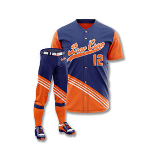 Uniformes de baseball personnalisés de haute qualité, imprimés par sublimation, 100% polyester, respirants, séchage rapide, ensembles élégants, modèles vierges de renom - Product Image 5