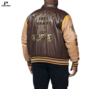 <b>Stand</b> Collar Vintage Wool Jacket Custom Embroidery Logos Panel <b>Work</b> Breathable Winter Single Pack Manufacturer Direct - Product Image 2