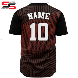 Bajo Moq 3D Impreso Logotipo personalizado Juventud Cómodo Sublimación de manga corta Jersey de béisbol - Product Image 3