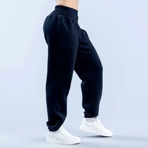 Pantalon de jogging cargo ample à taille haute pour femme, uni, confortable, en molleton et tissu doux au toucher - Product Image 4