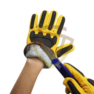 ถุงมือทำงานหนังทนต่อแรงกระแทกถุงมือนิรภัยคุณภาพระดับพรีเมียม - Product Image 4