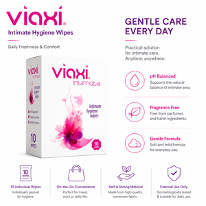 Lingettes nettoyantes douces Viaxi, paquet de 10 |   Lingettes pour peaux sensibles sans parfum et à pH équilibré pour les soins quotidiens - Product Image 4