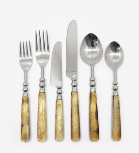 Eco Friendly Stainless Steel Flatware Set with Horn Handle for Weddings and Special Events-Elegant Dining Cutlery - Product Image 6