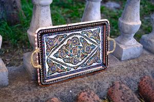 ถาดเสิร์ฟพร้อมลวดลายตกแต่งทองแดงแท้พร้อมคลาสสิกสำหรับตกแต่งบ้านสุดหรูงานศิลปะในราคาขายส่งจาก aaliyan impex - Product Image 5