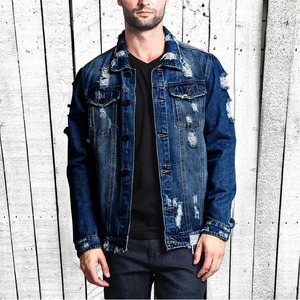 Chaquetas vaqueras con estilo transpirable de primera calidad para hombre, chaqueta desgastada de algodón 100% para hombre, Chaquetas vaqueras lavadas con estilo para hombre - Product Image 4