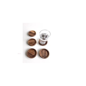 Vente en gros d'usine de plateaux de service en bambou sous-verres ronds carrés en bois de hêtre noyer logo de taille personnalisée fabriqué en Inde pour les tasses à thé - Product Image 2