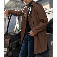 Hommes 2025 Trench Coat Slim Fit simple boutonnage Long coupe-vent veste classique revers décontracté pardessus chaud automne hiver