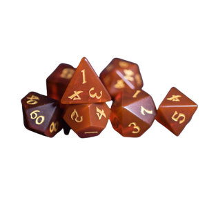 Ensemble de dés en pierre de haute qualité, carnelian rouge, pierres précieuses gravées, pierres naturelles, ensemble de dés personnalisé, dés en cristal viking, grossiste - Product Image 5