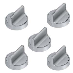 Lot de 5 boutons de commande pour plaque de cuisson à gaz - Acier inoxydable pour ERP W10766544 - Product Image 1