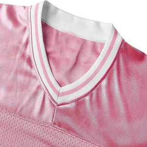 เสื้อเจอร์ซี่ทีมฟุตบอลอเมริกันคอวีแขนสั้น100% ผ้าโพลีเอสเตอร์ระบายอากาศป้องกัน UV จำนวนมากออกแบบได้ตามต้องการ - Product Image 4