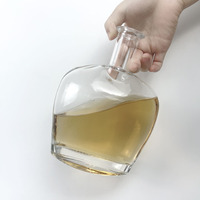 500ml 700ml 750ml 1000ml Large Bouche Forme Ovale Vodka Whisky Tequila Brandy Gin Bouteilles En Verre Populaires Offre Spéciale