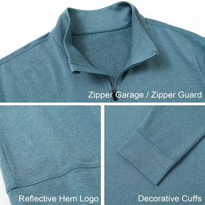 Por encargo 2025 nuevo invierno hombres Vintage Casual Stand Collar sudadera gruesa cálida media cremallera manga larga Patchwork pulóver - Product Image 6