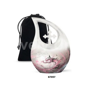 Urna para adultos de cremación de dragón con gota de lágrima de aluminio azul de alta calidad para cenizas humanas, urna cruzada de recuerdo con bolsa de terciopelo gratis - Product Image 2