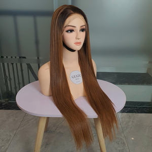 New Beautiful 30 Inches Closure 5x5 Silky Bone Straight 180 Density Vietnamese Human <b>Hair</b> Wig 100% in color - Product Image 6