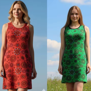 Robe Maxi bohème élégante pour femmes sans manches pour bonneterie imprimée taille XL broderie cristal dentelle boutons motifs gland - Product Image 1