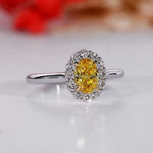 Charmante bague de fiançailles pour femme certifiée IGI fantaisie taille ovale diamant cultivé en laboratoire VVS clarté mariage Halo réglage 10K/14K/18K - Product Image 4