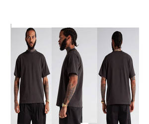 Camiseta de manga corta con cuello redondo Heavyweight Max para hombre Camiseta activa recortada de algodón 100% - Product Image 5