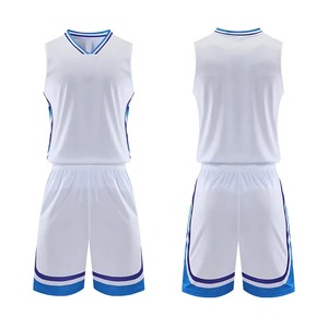 Ensemble de maillots de basket-ball personnalisés pour hommes et adultes, uniforme d'entraînement de basket-ball uni avec logo imprimé par sublimation respirante - Product Image 5