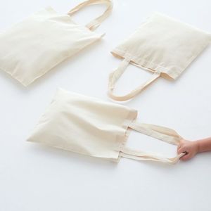 Bolsas de lona de colores naturales con asas largas, decoración artesanal DIY, comprador minimalista reutilizable para uso diario - Product Image 3