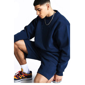 Nouvel été personnalisé Ensemble 2 pièces pour hommes Motif solide Manches courtes T-shirts surdimensionnés Ensemble jumeau Costume de sport - Product Image 1