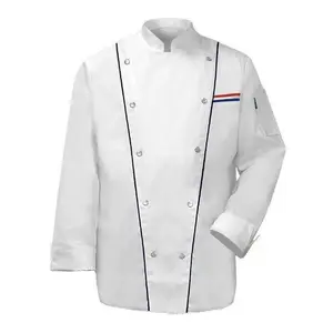 Uniforme da cucina Casual da cuoco cappotto a maniche corte e lunghe camicia da cameriere uniformi Complete in tessuto Twill misto cotone