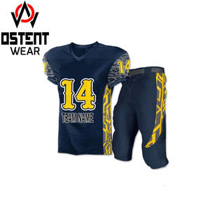 Uniformes de Fútbol Americano Personalizados de Alta Calidad al por Mayor, Diseño Nuevo y Moderno Unisex, Trajes de Fútbol Transpirables con Estampado de Bandera en Existencia - Product Image 1