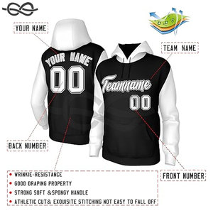 Custom Hoodie for <b>Men</b> and Kids Personalized Fleece <b>Pullover</b> Sweatshirt with Stitched Text Number Logo Design - Product Image 2