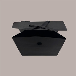 10 Pieces Luxury Black Paper <b>Bag</b> with Satin Ribbon for Velcro Closure 16+8x14 cm Made From Specialty Paperboard for <b>Crafts</b> - Product Image 3