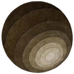 Alfombra de diseño abstracto moderno de onda Retro, alfombra de área dorada marrón de lana con mechones a mano, duradera para uso doméstico en sala de estar y dormitorio - Product Image 3