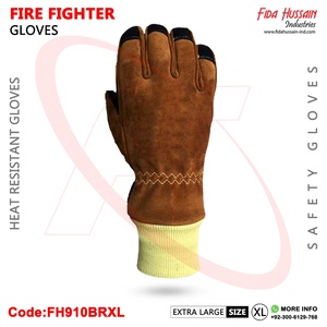 2025 vente chaude vache fendu cuir pompier gants de sécurité Protection maximale avec barrière anti-humidité renfort paume - Product Image 4