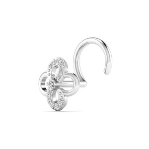 Infinity Faith Symbol 0.048CT Eternity <b>Nose</b> Pin 14KT Round Natural Diamond White Rose Yellow <b>Gold</b> Body Jewelry for Women Wedding - Product Image 2