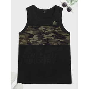 Débardeurs d'entraînement pour hommes avec logo personnalisé OEM Débardeur à manches courtes en coton noir et blanc pour la gym et le fitness de haute qualité - Product Image 3