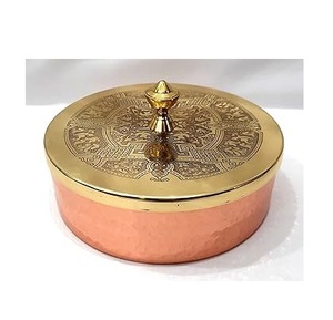 100% laiton traditionnel Roti boîte meilleure qualité conteneur alimentaire Chapati Roti boîte de service conception personnalisée maison Table casseroles boîte - Product Image 1