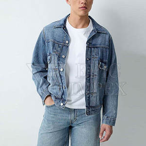 Veste vintage en jean délavée à l'acide pour hommes vêtements d'extérieur délavés OEM Streetwear à la mode veste en jean délavés à l'acide - Product Image 1