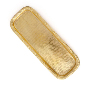 Custom <b>Large</b> Natural Solid Metal Serving <b>Tray</b> Rustic Style for Sushi Food Fruit Dessert Coffee Decorative Storage - Product Image 3