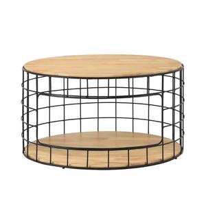 Meubles de maison Table basse en bois pour la décoration de la chambre et du salon Table basse en fer au design unique, moderne et antique - Product Image 5