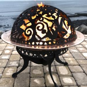 Pozo de fuego de metal redondo grande con pantalla de chispa de póker y función de quema de madera para la decoración de camping en el patio trasero al aire libre - Product Image 3