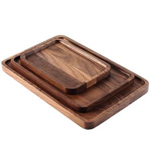 Huiran — plateaux de service en bois d'acacia, manche ronde, rectangulaire, carrée, manche en métal et sans poignée, nouveaux Designs - Product Image 1