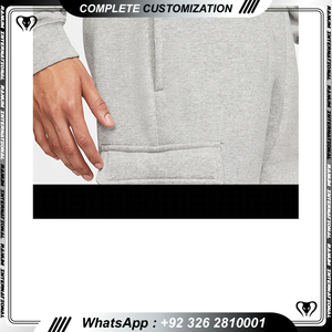 Pantalon de survêtement uni en éponge fuselé pantalon de survêtement avec logo personnalisé pantalon de survêtement pour homme - Product Image 4