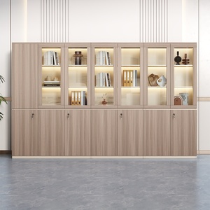 Industrial Modular Filing Cabinet Glass Sliding Doors Melamine <b>Office</b> Furniture Commercial Use Home School Hospital - Product Image 5
