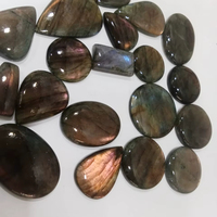 Pierre précieuse naturelle en vrac de qualité supérieure, cabochon de labradorite bleue multi-reflets, prix de gros pour la bijouterie