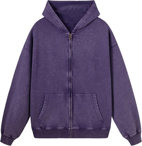 Sweat à capuche personnalisé surdimensionné délavé à l'acide pull en coton Streetwear sweat pour hommes femmes unisexe mode tenue décontractée - Product Image 3