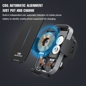 Support de chargeur sans fil pour téléphone, chargeur de voiture sans fil rapide 15W - Product Image 4