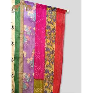Indian Old Silk Sari Saree Boho-Themed <b>Window</b> <b>Curtains</b> & Valances Elegant Bohemian Decor Drapes - Product Image 4