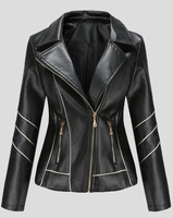 Veste d'hiver pour moto en peau de mouton respirante avec fermeture éclair, nouvelle conception 2024, taille XL pour femmes, poches, rayures, rembourrage en coton, OEM