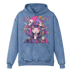 Latest Fashionable Acid Wash <b>Anime</b> Printed Pullover Stylish Hoodies for Men Custom Personalized Design Printed Streetwear <b>Hoodie</b> - Product Image 6