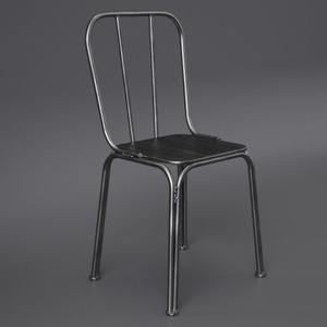 Chaise en métal d'inspiration vintage classique avec revêtement décoratif résistant aux intempéries, support de confort supérieur et cadre incurvé élégant - Product Image 1