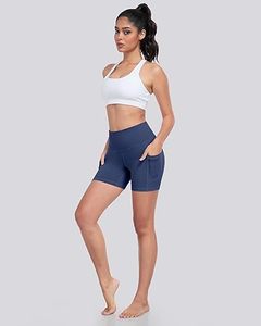 Women Biker Shorts with Pockets High Waisted <b>Tummy</b> <b>Control</b> Spandex Workout Yoga Athletic Gym Shorts - Product Image 3