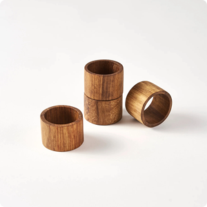 Servilleteros de madera de acacia de diseño moderno personalizados, la mejor calidad, decoración de mesa para fiesta de boda en casa, artesanía - Product Image 2